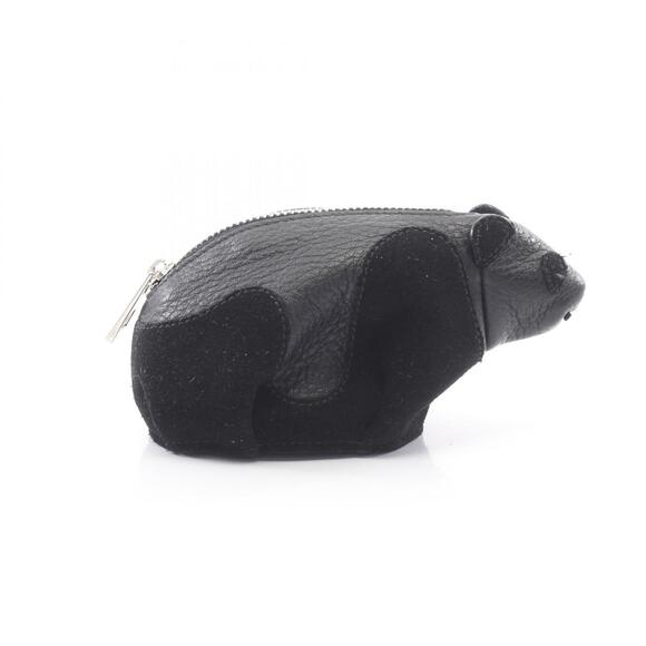 LOEWE Accessories - Loewe Panda Coin Purse Wallet - Leather Suede Women's Black 199.61JH75